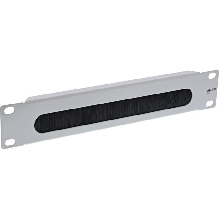 Accessoires Serveur Inline - 19109H - ® Plaque Passe-câble 10'' Avec Brosse, 1U, RAL 7035 Gris