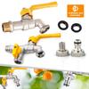 Outdoors Metal Cold-proof Lever Tap Double/One Outlet Faucets 1/2''  for Home Garden Hose Water Ball Valve Controller Adapter