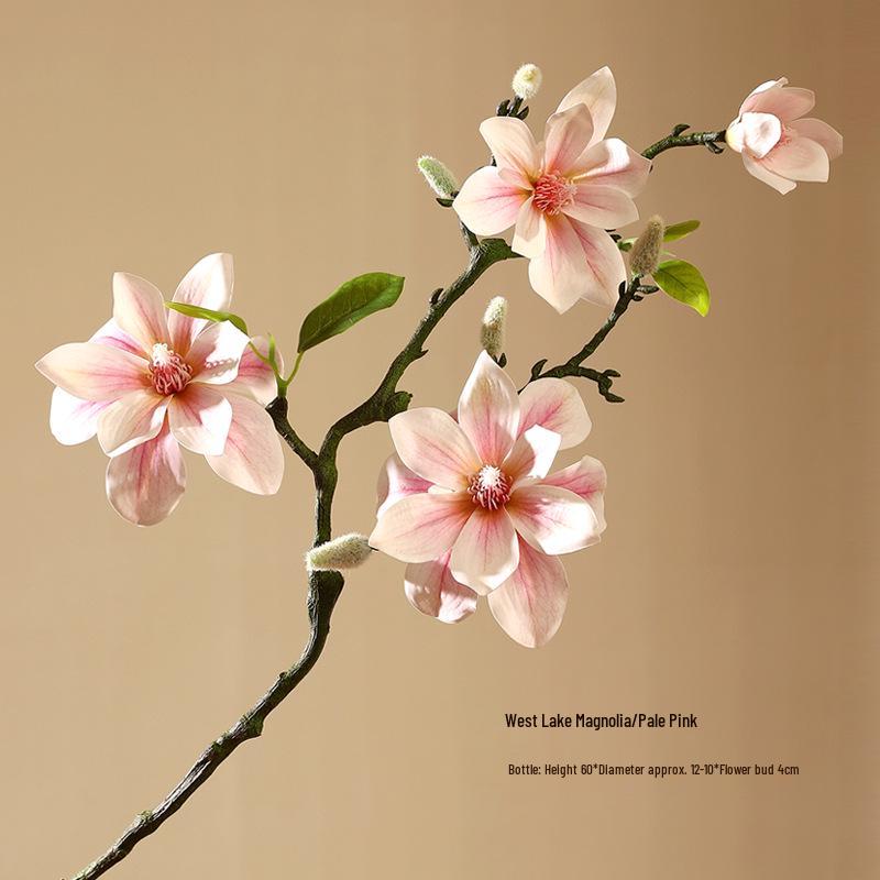 

High-End Artificial Silk Magnolia Flower Arrangement - Classical, Elegant Dried Flower Set for Home Decor