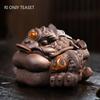 Chinese Yixing Purple Clay Tea Pet Lucky Golden Toad Statue Desktop Ornaments Handmade Sculpture Crafts Tea Set Decoration
