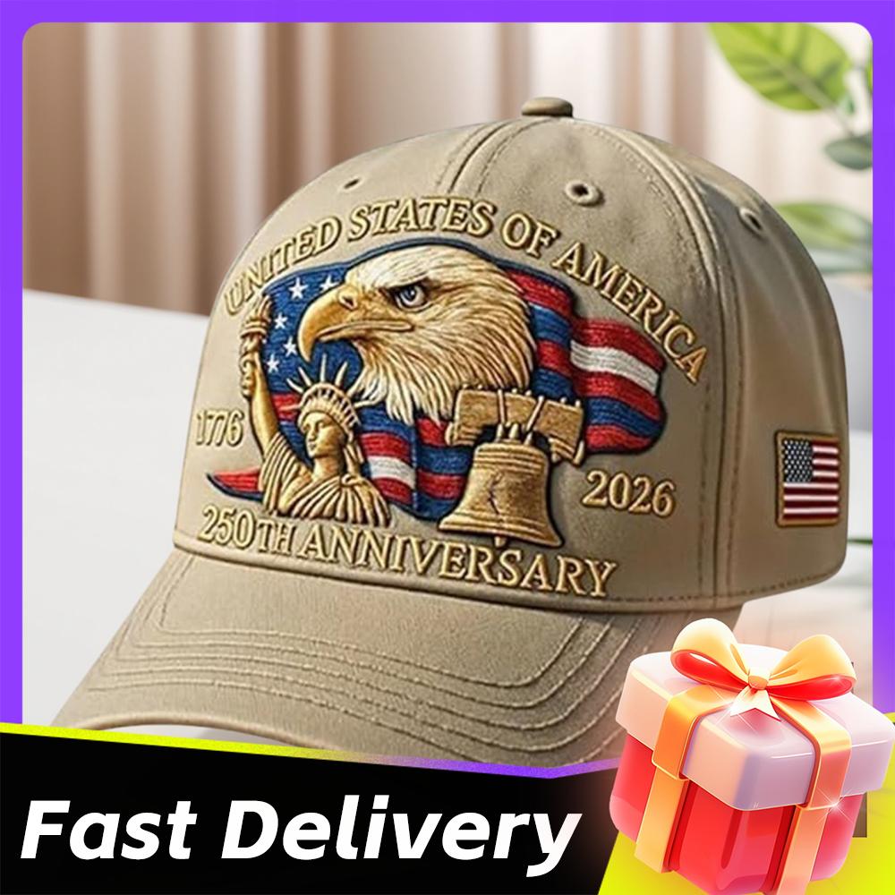 Men Women Baseball Caps US 250th Anniversary Cap Adjustable Retro Washed Patriotic Cap US 250th Anniversary Sports Trucker Hat