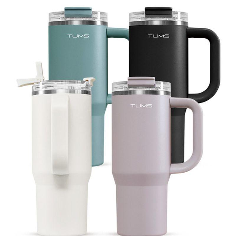 Tums Trinkbecher mit Klappstrohhalm, großes Fassungsvermögen, 900 ml