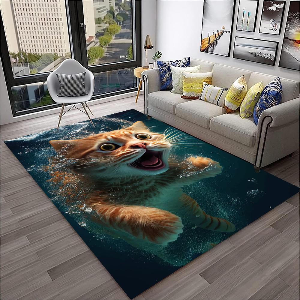 Schattige lapjeskat, Garfield-kat, Pers, Ragdoll Cartoon Tapijt Vloerkleed voor Huis Woonkamer Slaapkamer Bank Deurmat Decor, kind Antislip