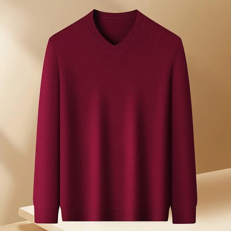 JOW Men's 100% Wool V-Neck Sweater