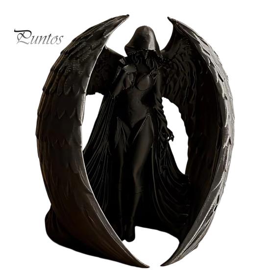 Gothic Desk Ornament 3D Printed Dark Goddess Figurine, Vintage Winged Women Sculpture Statue, Desktop Decoration for Home Office Living Room