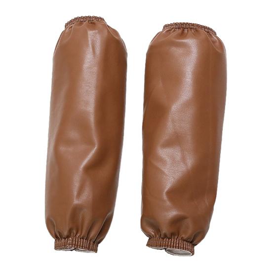 

1 Pair Waterproof Oil-Proof Arm Sleeves 40cm Arm Sleeves Imitation Leather Long Elbow Protection Garden Sleeves коричневый