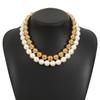 Women European Fashion Short Beaded Necklace Choker Personality Punk Temperament Pearl Clavicle Necklace For Women