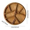 Wood Serving Tray Platter with Compartments,Chip Round for Party Appetizers Dessert
