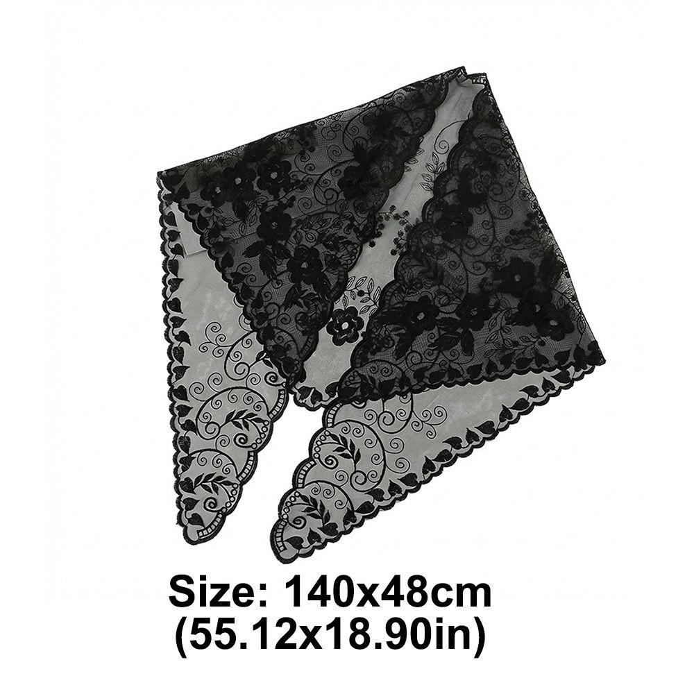 Fashion Lace Flower Hair Scarf Headband Vintage Cute Bandanas for Women Bohemian Thin Sweet Headscarf Shawl Photography