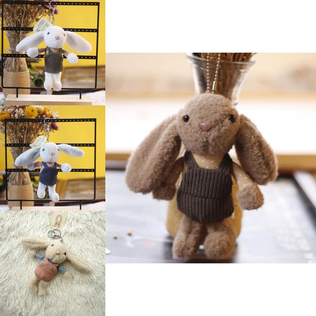 Adorable Long-eared Bunny Keychain Plush Rabbit Doll Soft Toy For Bags And Gifts