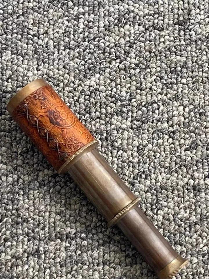 

Antique Style Solid Brass Telescope With Wooden Box