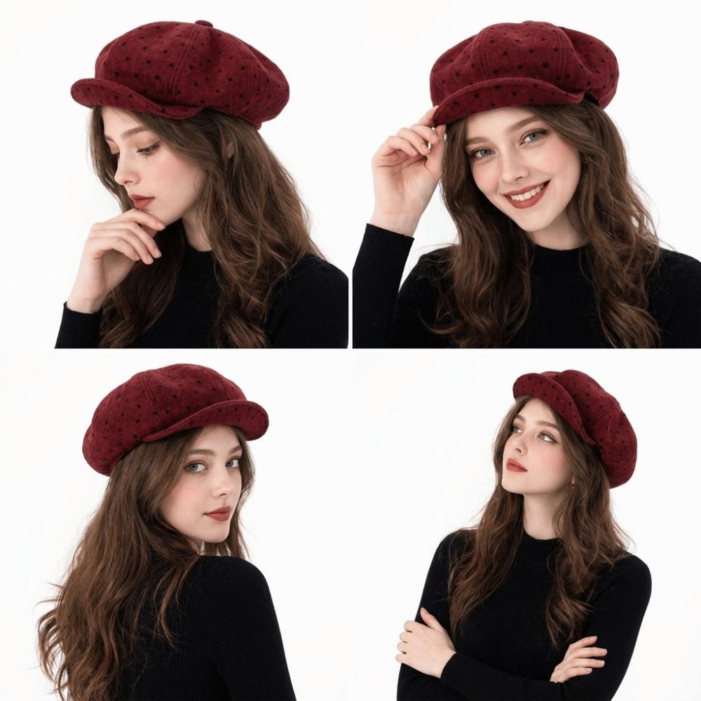 Retro Painter Hat Adjustable Newsboy Cap Versatile Cloud Beret for Women