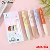 4Pcs/set Black Ink ST Pen Tip Boxed Signature Pen Durable Gel Pen  Student School Office Supplies