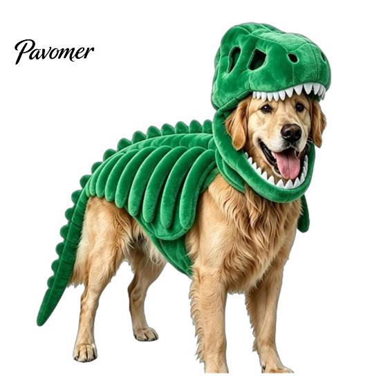 Costume Cosplay Animale Carino Costume Scheletro Dinosauro per Animali Domestici, Vestito di Halloween per Cani, Poliestere Morbido Divertente per Cani Gatti, Abbigliamento Trick or Treat Gatto