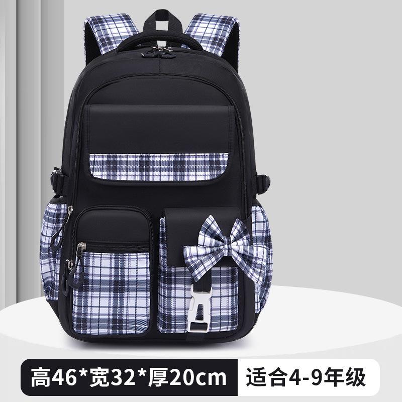 Schoolbag New Elementary School Bag Children's Bag for Grades 1-1 Ultra Light Burden Reduction Girls Bow Princess Backpack Large Capacity