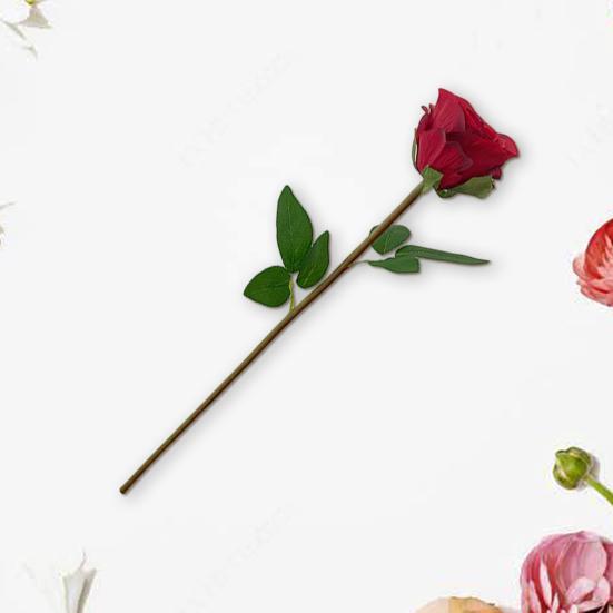 1 Branch Artificial Flower Vivid Appearance No Watering Faux Silk Simulation Rose