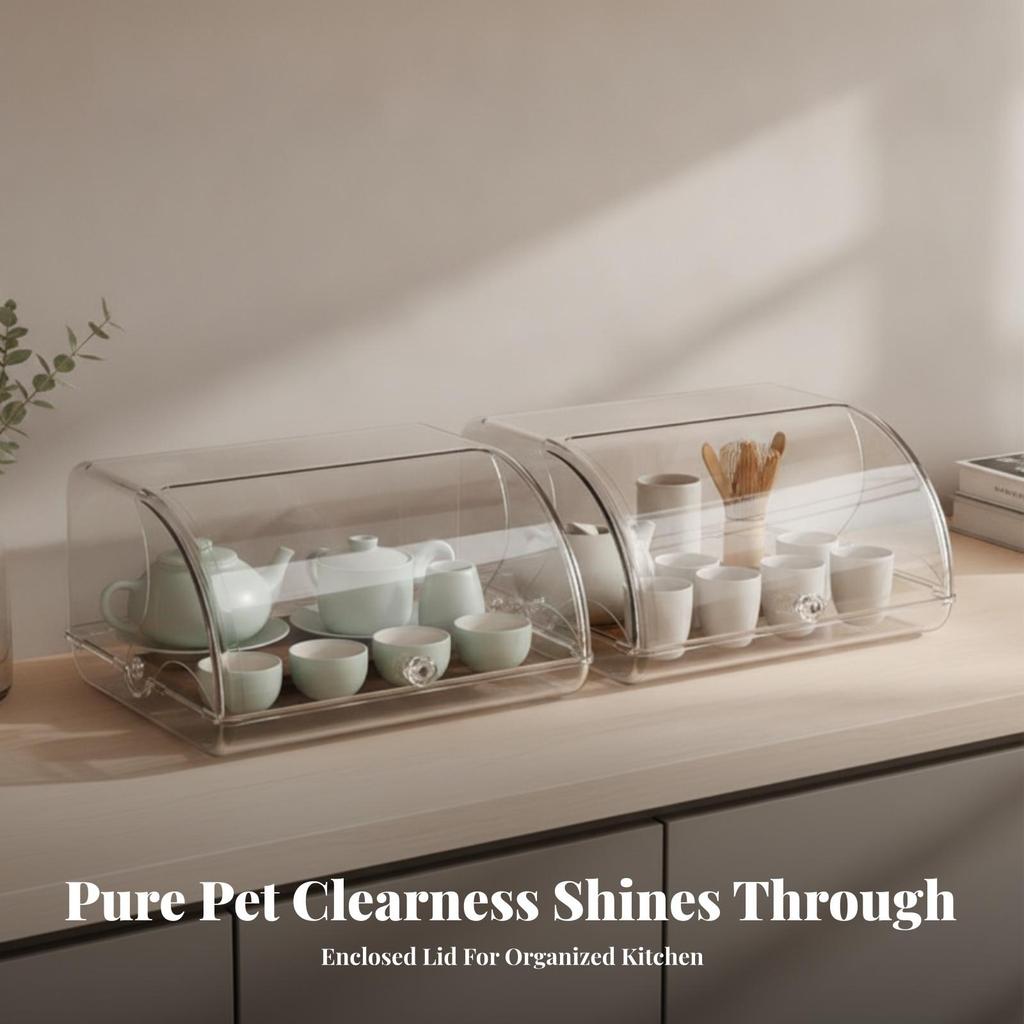PET Plastic Tea Storage Organizer Space-Saving for Kitchen Counter, Cabinet