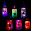 Halloween Ghost LED Hat Pendant Dangling Wizard Light Decora for Home Outdoor Railing Flying Ghosts Window Wall Scary Ornament