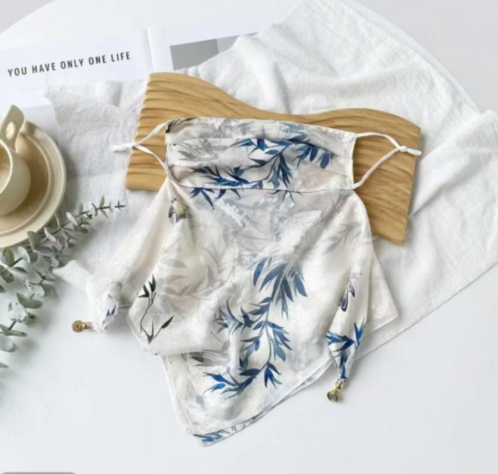 Breathable Sunscreen Mask Silk Scarf Women'S Multi-Functional Summer Full Face Cycling Veil Integrated Neck Protection Scarf Sunshade Mask