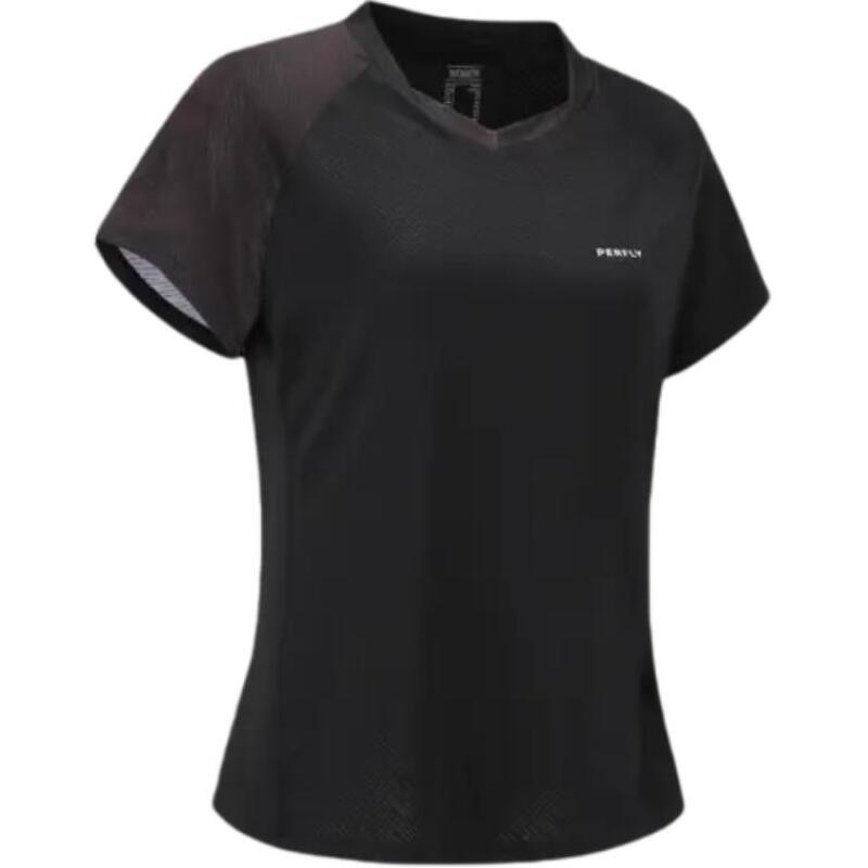 DECATHLON Lightweight Series Women's Quick Dry Badminton Short Sleeve Raglan T-Shirt Black