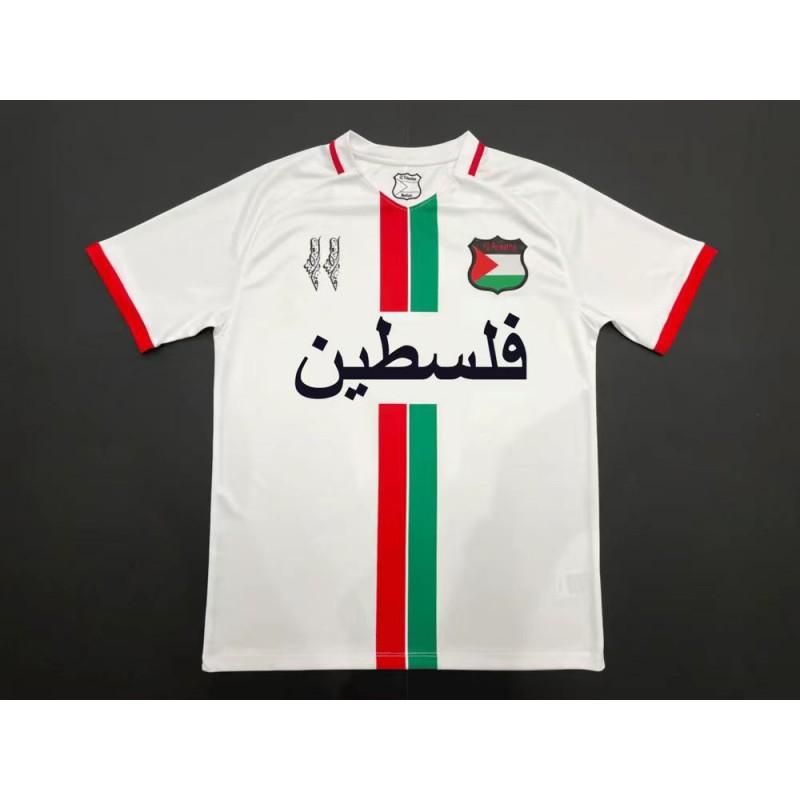 Palestino 2024-2025 Home Away Soccer Jersey Mens Short Sleeve Football Kit Cotton Blend Performance Sportswear