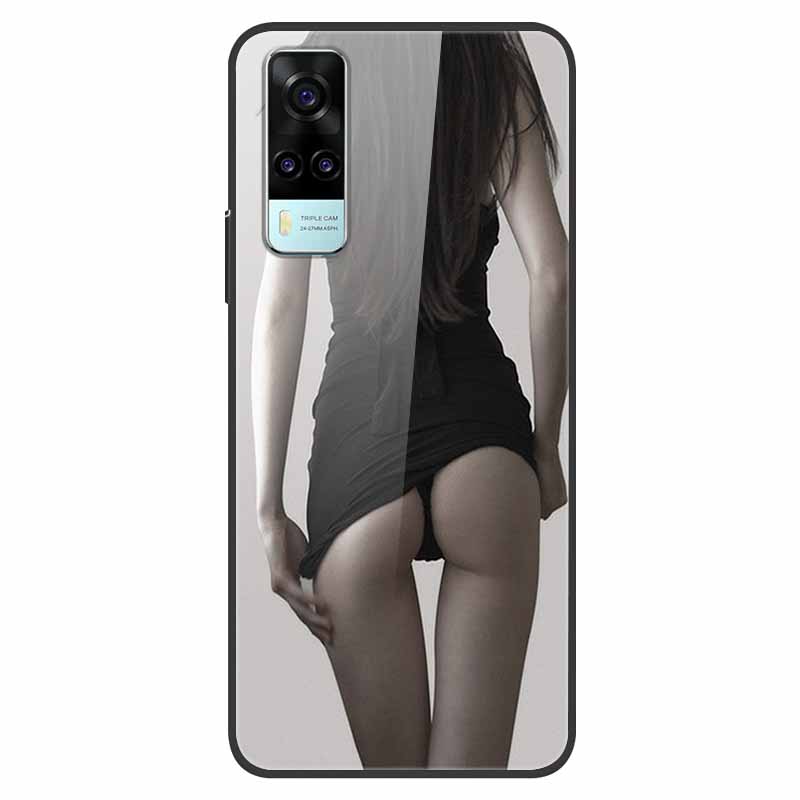 Luxury Cover Case for vivo Y53S 4G Tempered Glass Cover for Vivo Y31 VivoY31 2021 Y51 2020 Phone Case for Vivo V2036 Y53S Coque