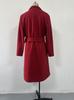 European & American Women's Slim-Fit Double-Breasted Belted Long Woolen Trench Coat