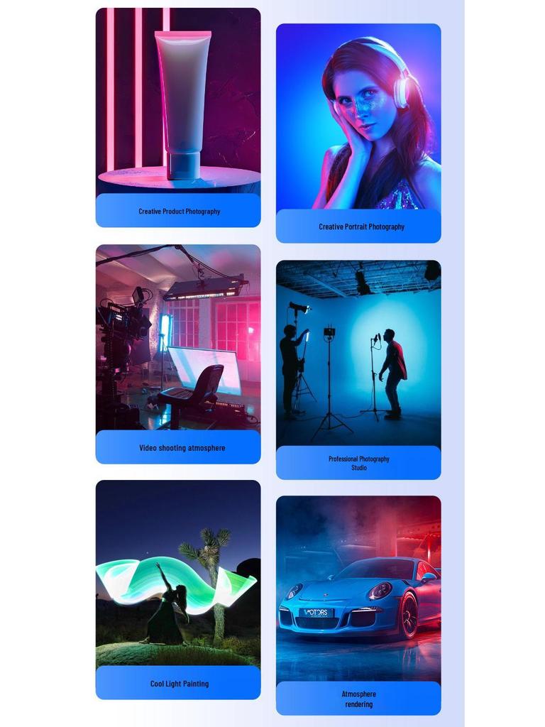 8-Color RGB LED Stick Light, 20W Handheld Portrait and Background Softlight for Outdoor Photography.