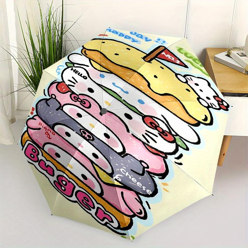 

Hello Kitty Burger Automatic Opening and Closing Parasol Compact Travel Umbrella with 8 Ribs for Women and Men Ideal Birthday/Christmas Gift