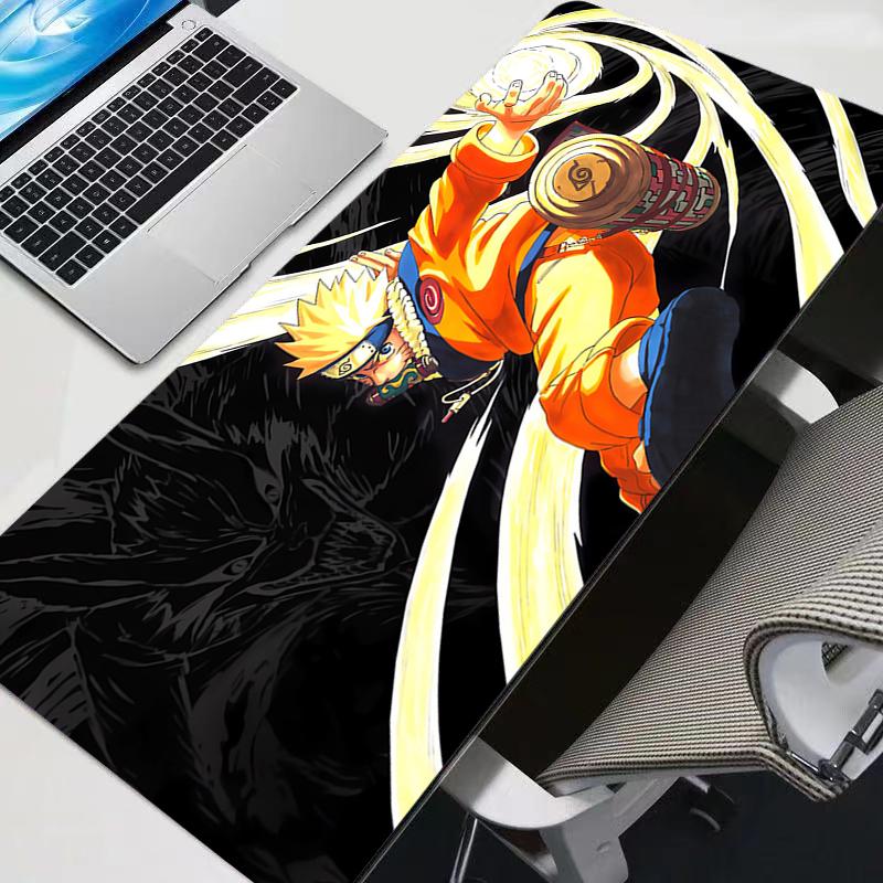 Mouse Pad PC Gamer Mousepad Office Laptop Naruto Uzumaki Anime Mouse Mats Black And White Desk Mat HD Rubber Keyboard Pad Gifts