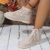 Mesh Cool Boots for Women 2024 New Summer Thin Breathable Women's Versatile Short Boots Zipper Mesh Hollow Open Boots