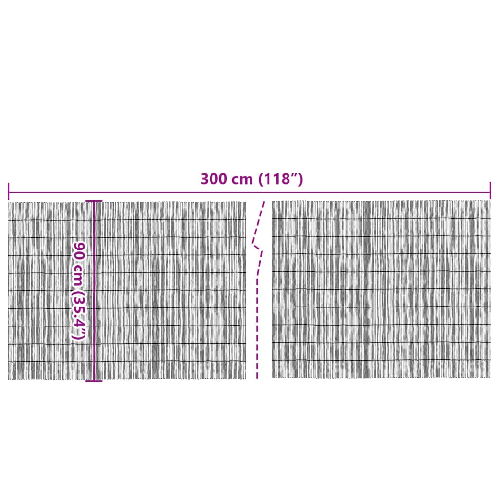 Vidaxl Garden Fence Mat, 300X90 Cm, Reed