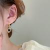 Dripping Metal Wind Love Ear Buckle Earrings Fashion French Temperament Geometric Earrings