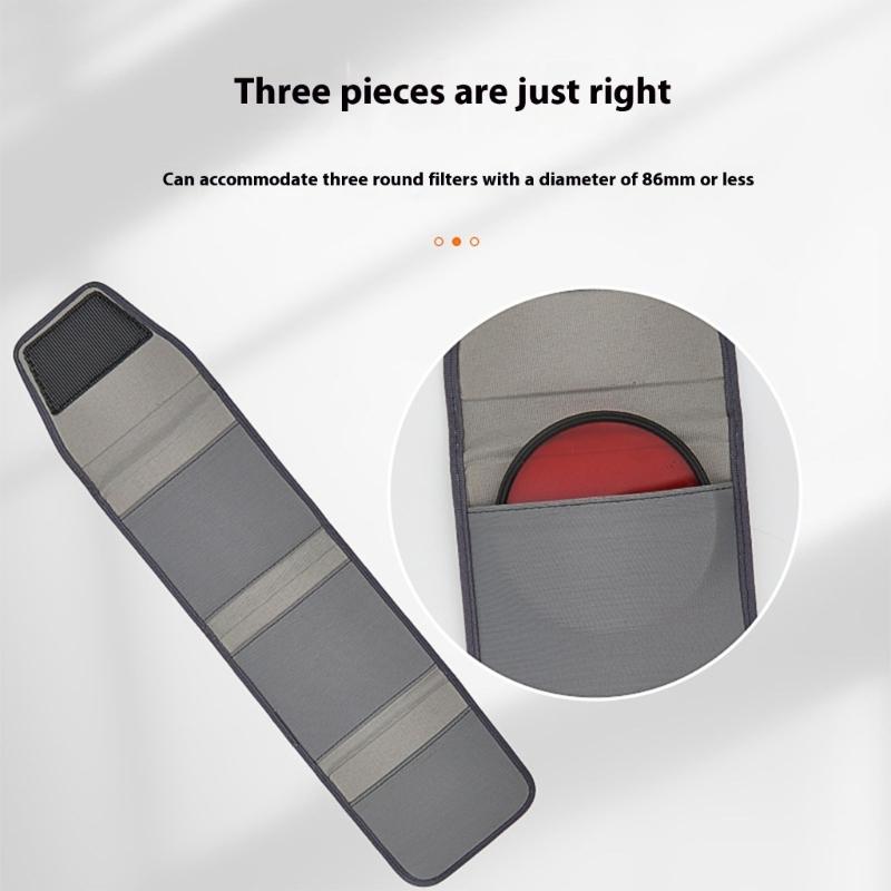 Camera Filter Pouch Lens Filter Case For Up To 86mm Circular And Square Filters Foldable Canvas Bag For Travel Use