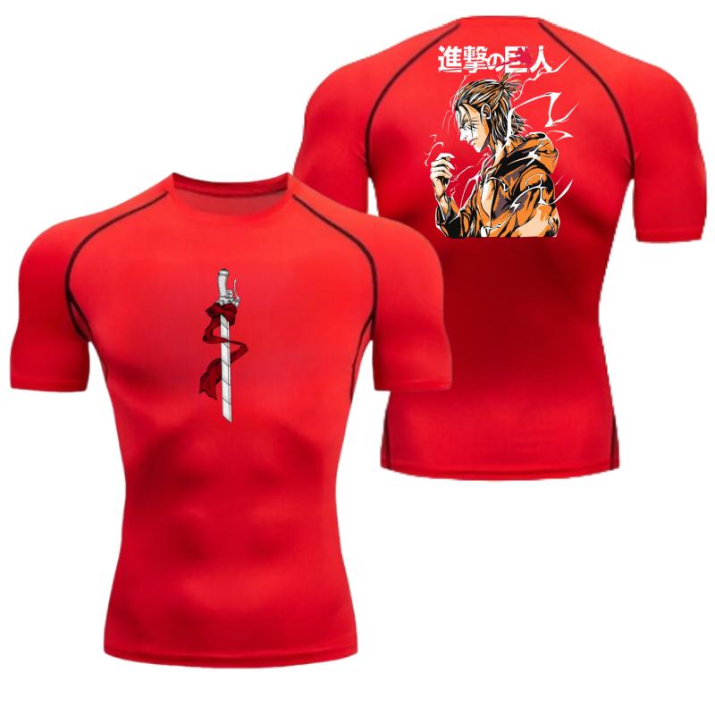 Herren Sommer Sport Kompressions-T-Shirt Atmungsaktiv Schnelltrocknend Hohe Elastizität Kurzarm-T-Shirt mit Kräftigem Stationed Corps Grafik Fitnessstudio