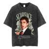 Movie Scarface The World Is Yours Tony Montana Al Pacino Vintage Washed T-shirts Men's Women Clothing Fashion Oversized T Shirt