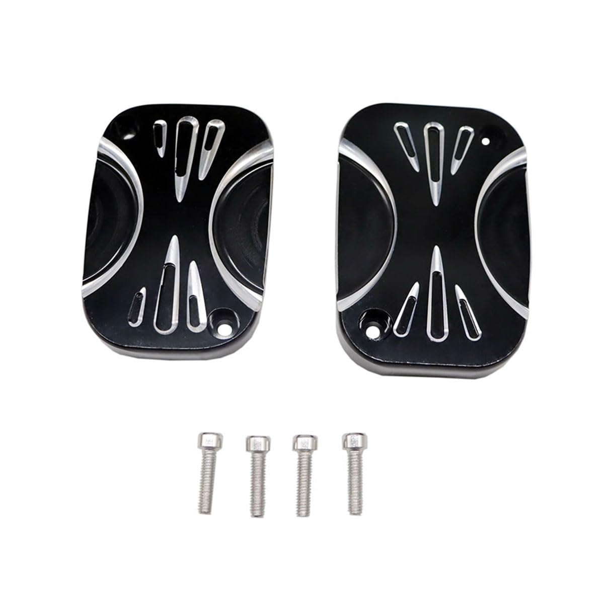 

ZCJSZP Brake Master Cover Fit Harley Brake Pump Cover Cylinder Cover Chrome Black FLHX FLHR 2008-2016 (A)