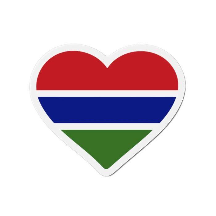 Imán Corazón Bandera Gambia - Multicolor - 9 cm - 50 piezas - Resina sintética - Mixto