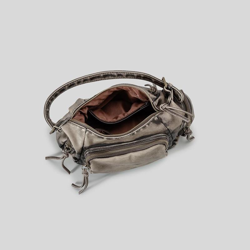 Vintage Denim Shoulder Bag for Women Punk Grunge Black Bag for Cool Girls Gothic Underarm Bags