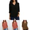 Stilvolles Damen Casual Langarm V-Ausschnitt T-Shirt Pullover Tunika Bluse Optionen