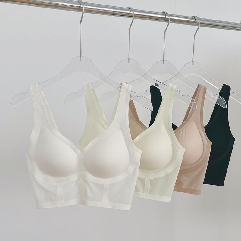 Womens Seamless Wireless Bralette Thin Breathable Padded Vest Style Comfortable Underwear
