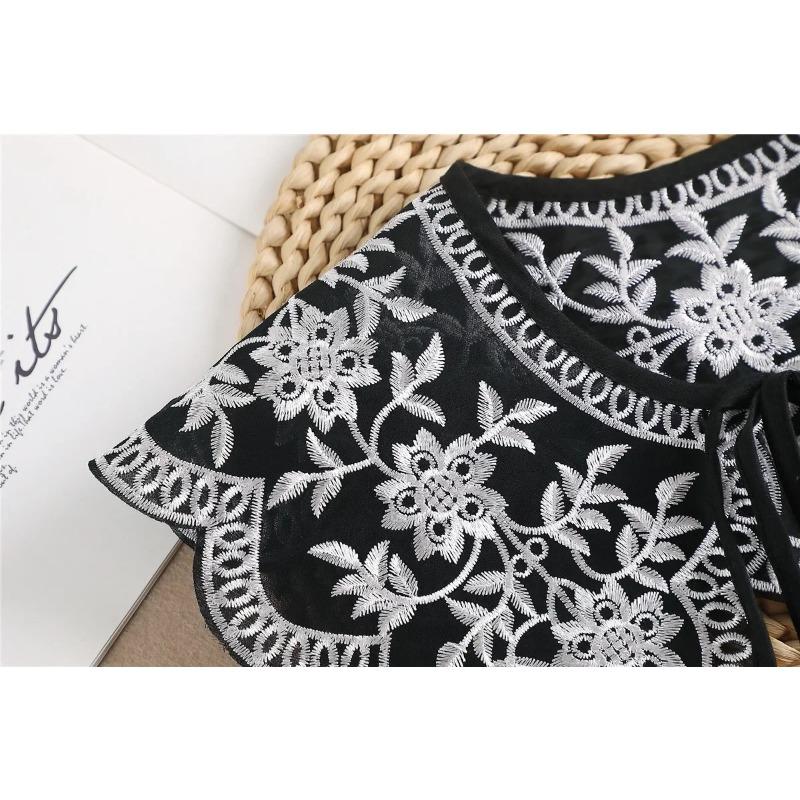 Women Fake Collar Shawl Wrap Decor Girls Floral Necklace Lapel Blouse Tops False Collars Dress Lapel Detachable Collar Shawl