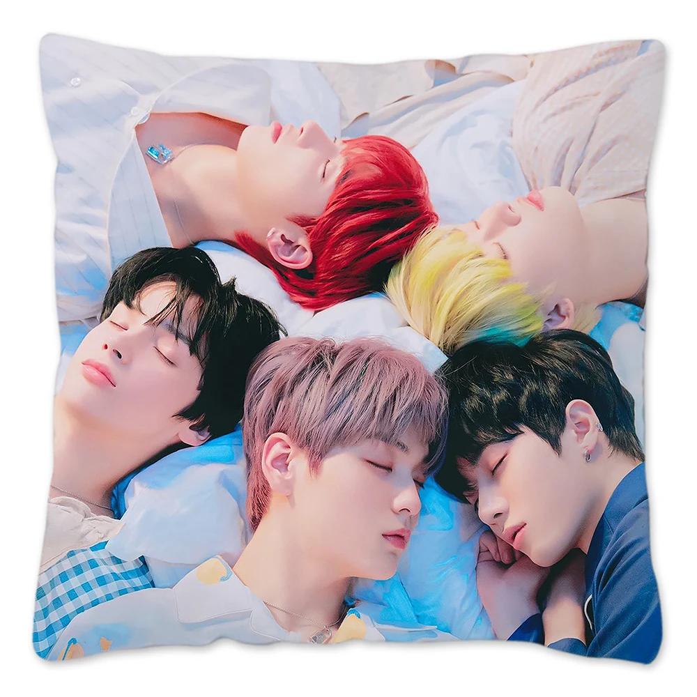 Koreanischer Kpop TXT Kissenbezug, wiederverwendbarer Kissenbezug für Sofa, Wohnzimmer, Harajuku Housses De Coussin