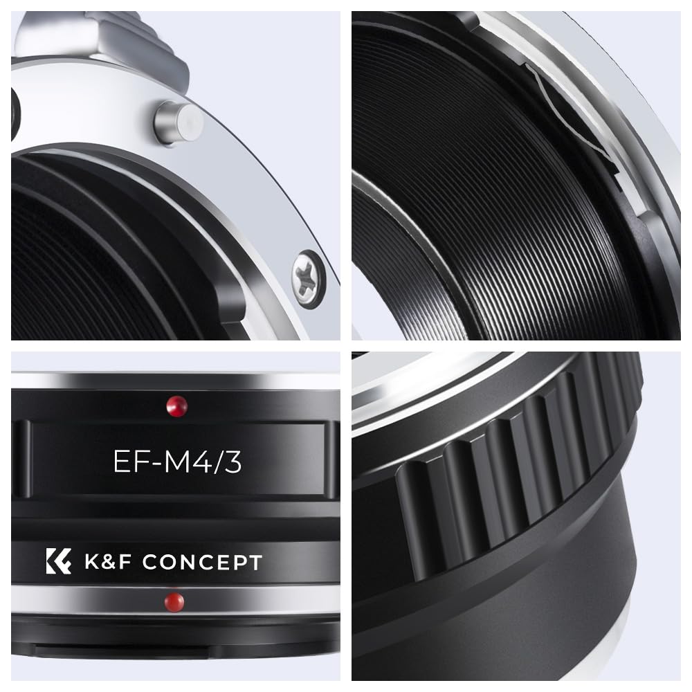 Concept Lens Mount Adapter for Canon EF Mount Lenses to Micro Four Thirds Mount Micro Mount Adapter Ring K&F EOS-M4/3 Cameras, 4/3