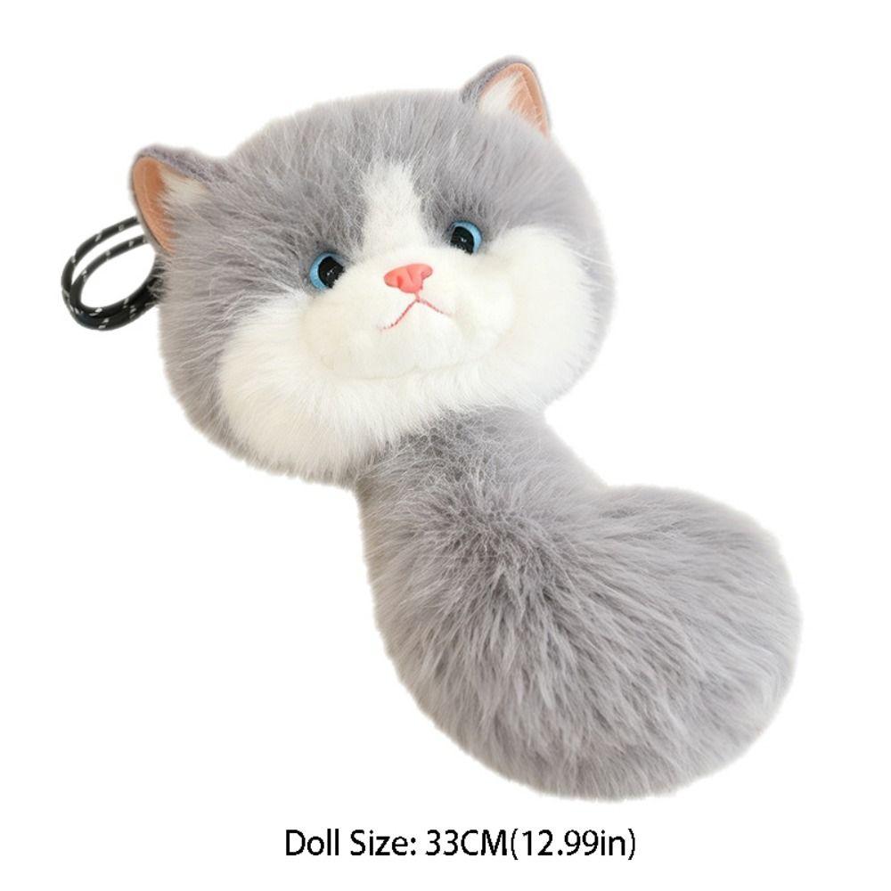 Long Tail Cat Plush Keychain Cute Stuffed Animal Doll Kawaii Ragdoll Cat Stuffed Keychain Gift