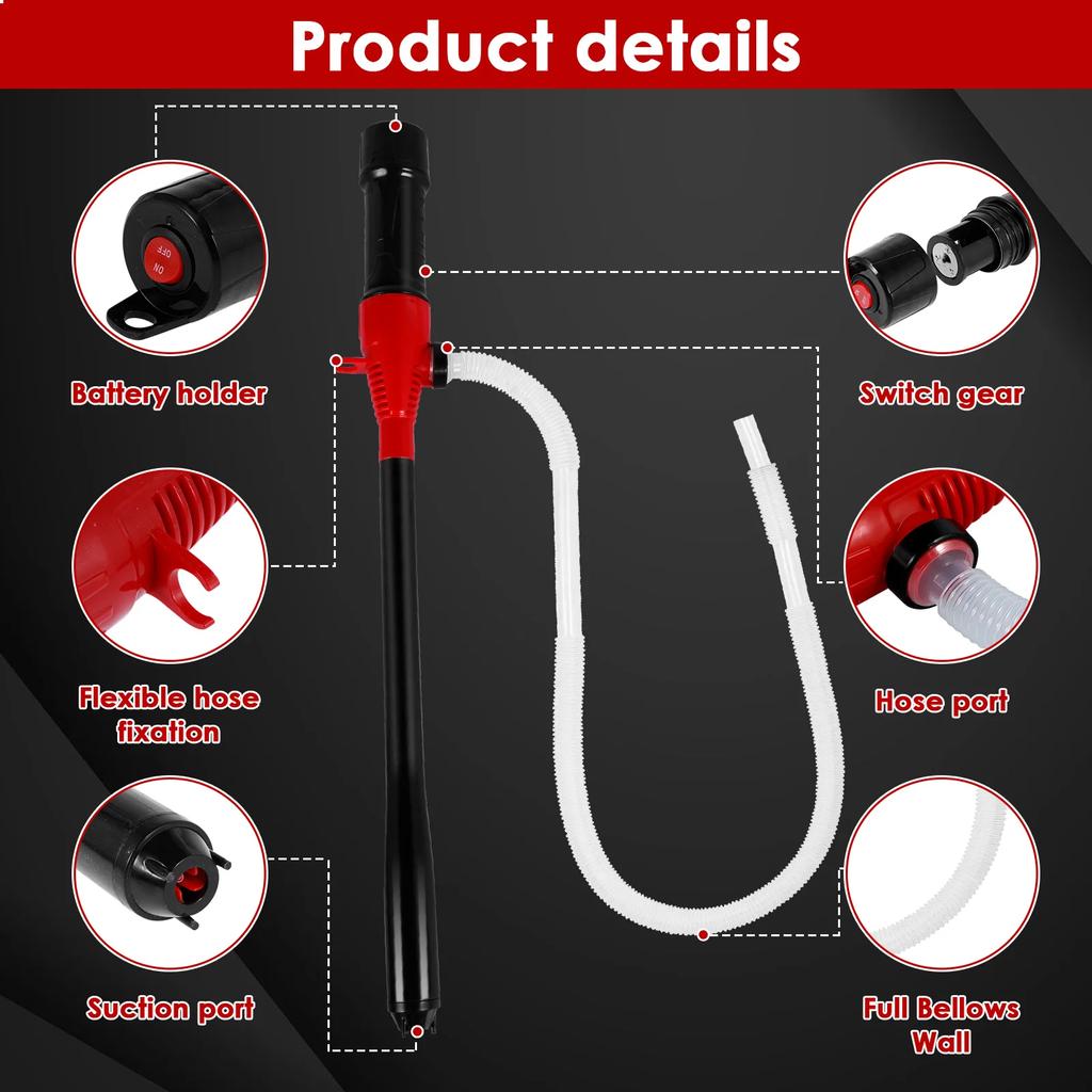 Battery Operated Liquid Transfer Pump Hand Held Electric Liquid Siphon Pump Portable Pump for Fuel Oil Water Gas Fish Tank