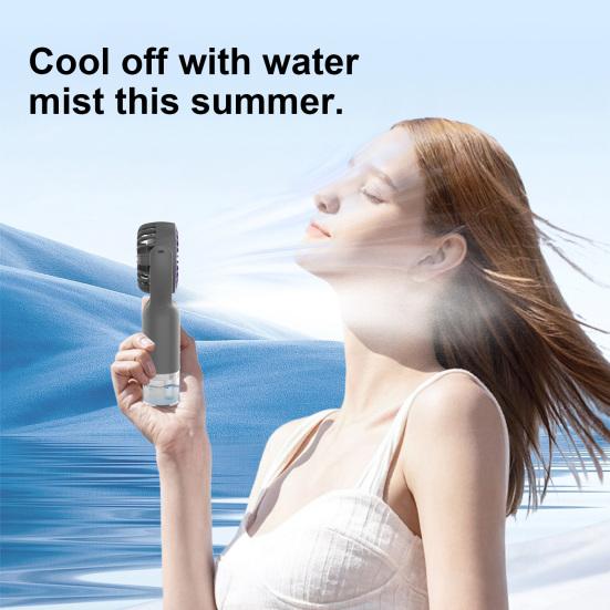 Handheld Misting Fan with USB Charging Portable Wearable Cooling Fan for Students Travel Water Spray Long Battery Life Low Noise