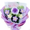 Completed Crochet Flowers Bouquet Artificial Knitted Flower Rose for Home Wedding Decoration