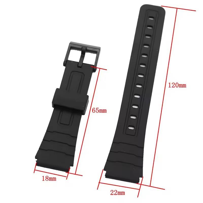 18mm Silicone Rubber Strap for Casio W800H W800H A158/168 AE1200/1300 SGW400 F91W F84 F105/108 Bracelet Soft Black Watchbands