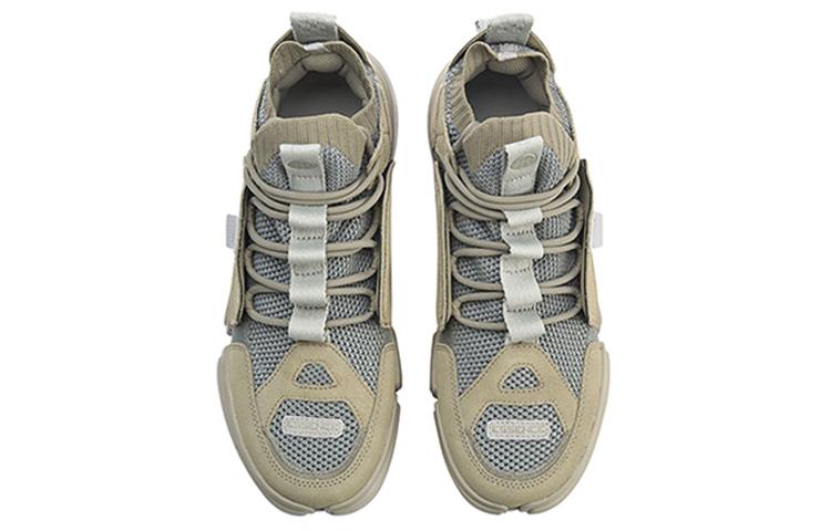 Li Ning Enlightenment ACE Paris Fashion Apparel Week Mid Top Sports Casual Shoes Men's Khaki Gray AGBN069-7